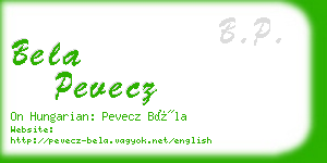 bela pevecz business card